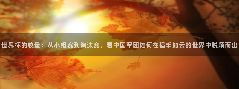 世预赛直播：世界杯的较量：从小组赛到淘汰赛，看中国军团如何在强手如云的世界中脱颖而出